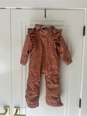 En Fant Girls Pink Leopard Glitter Snowsuit 18M / Size 86 3M Thinsulate
